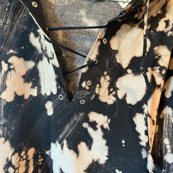 Gilded Intent Black and White Graphic Hoodie - Picture 2 of 6